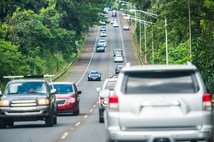 Vehicles on the road