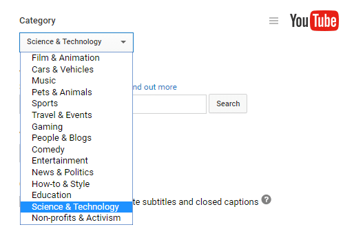 Video categorization on YouTube