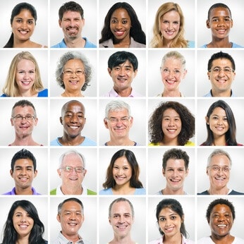 Multiethnic group of smiling people