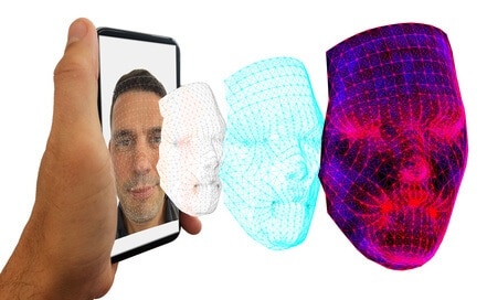 Facial recognition with 3D